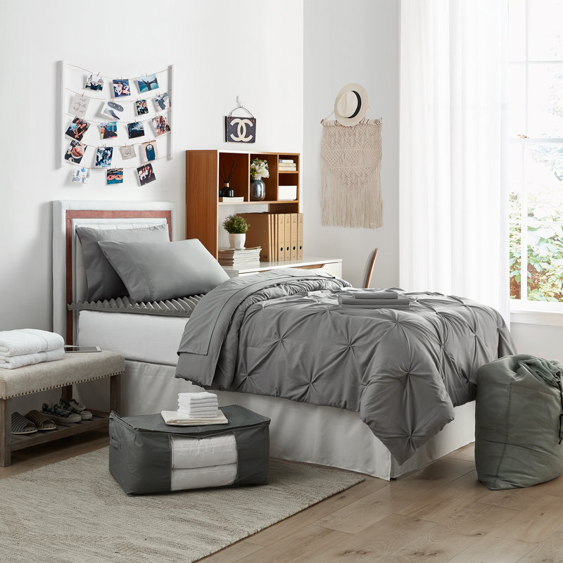 Grovelane Teen Dagenham College Dorm Pin Tuck Comforter Set