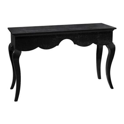 Benjara Wooden Accent Table With Rectangular Top And Sabre Legs, Black