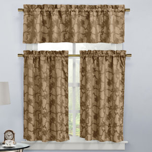 Westhoughton 3 Piece Floral Kitchen Curtain Set