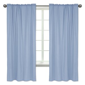 Nautical Nights Solid Semi-Opaque Rod Pocket Curtain Panels (Set of 2)