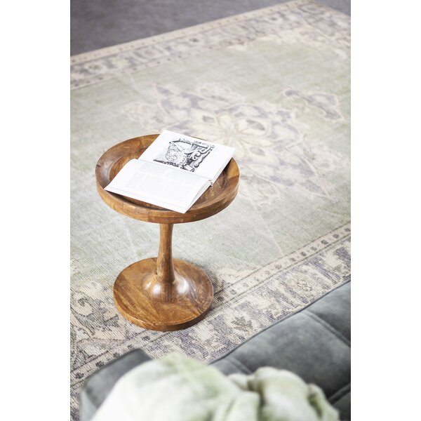 Solid Wood Pedestal End Table By By Boo