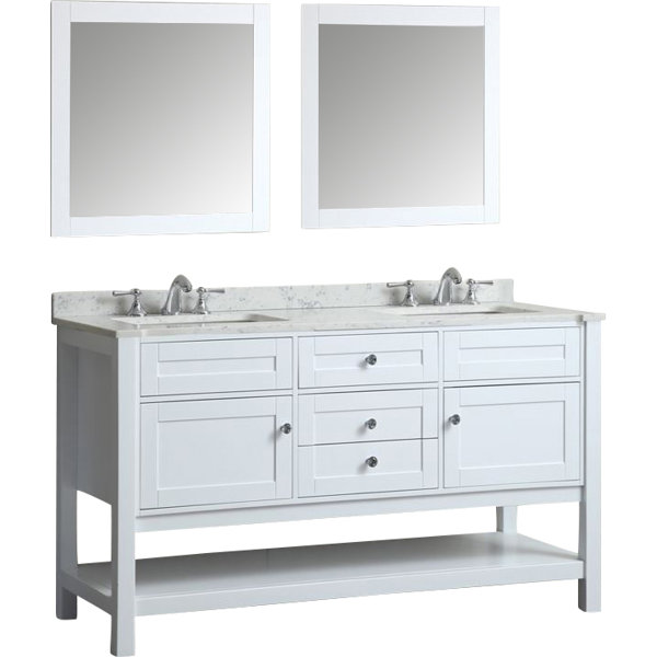 Givens 60 Double Bathroom Vanity Set with Mirror by Alcott Hill