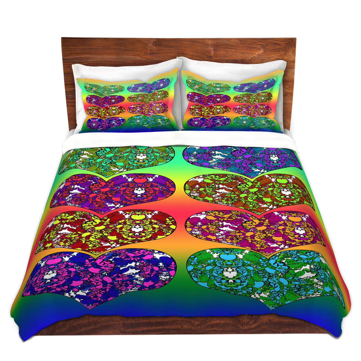 East Urban Home Hearts In Tie Dye Duvet Cover Set Wayfair