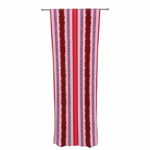 Mydeas Scribbled Candy Stripes Vector Striped Sheer Rod Pocket Curtain Panels Panels (Set of 2)