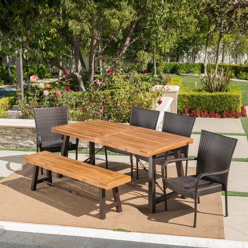 Brayden Studio Appleton Outdoor 6 Piece Dining Set | Wayfair