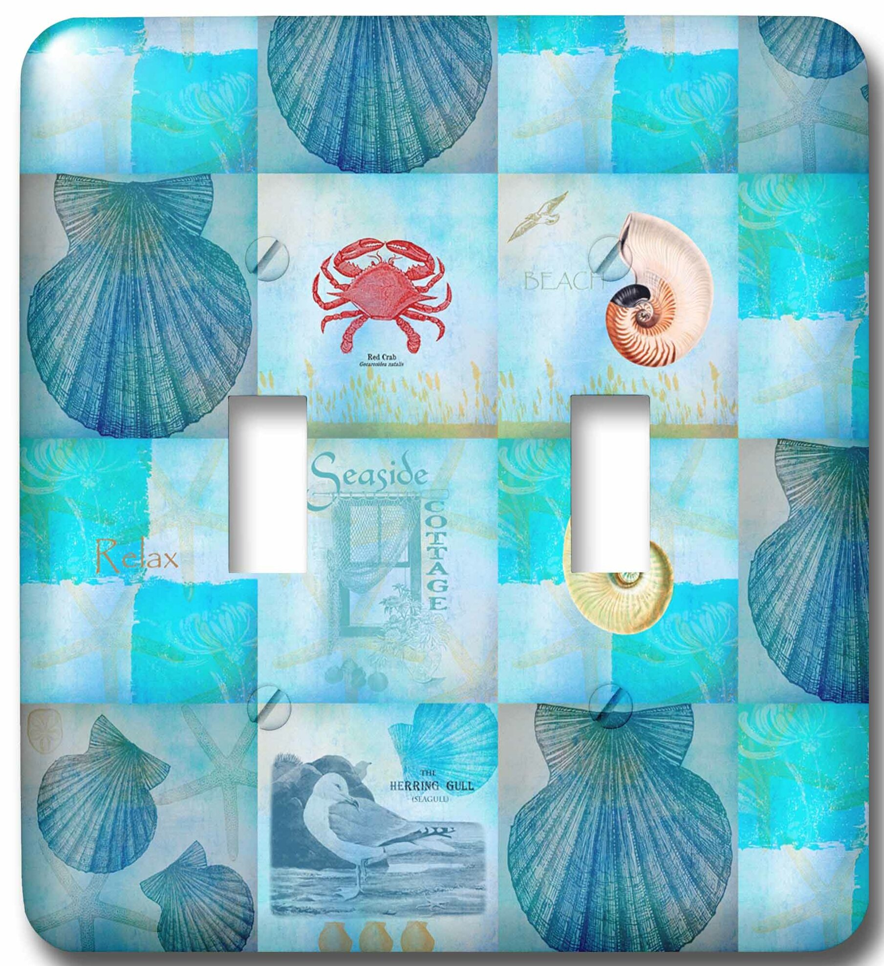 Sea Shell Switch Plate Art Plates Double Toggle