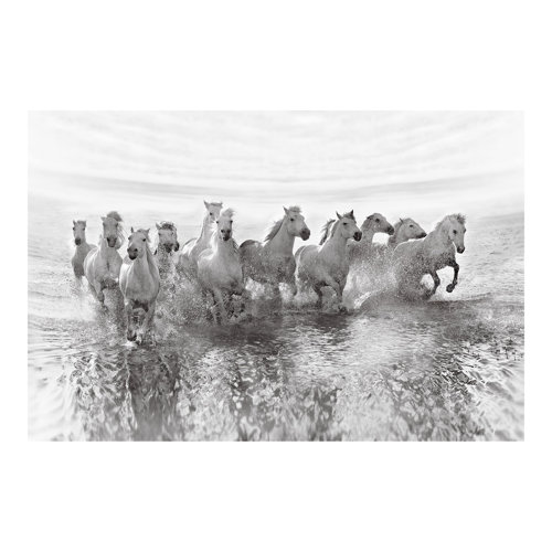 White Horses in the Sea 1.9m x 2.88m Textured Matte Peel & Stick Wall Mural East Urban Home