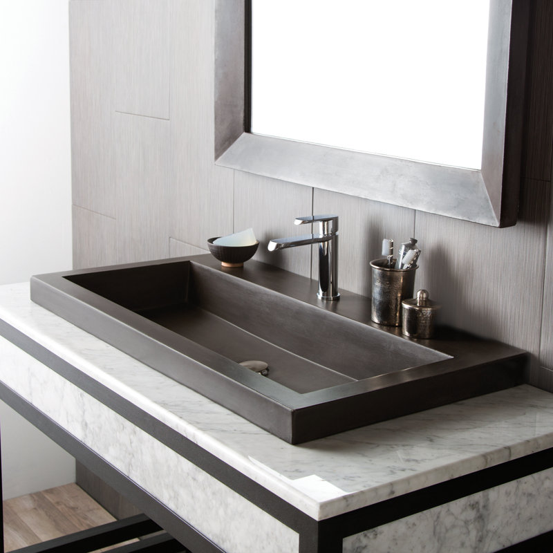 Trough Stone Rectangular Drop In Bathroom Sink Reviews Joss Main Stone Rectangular Drop In Bathroom Sink