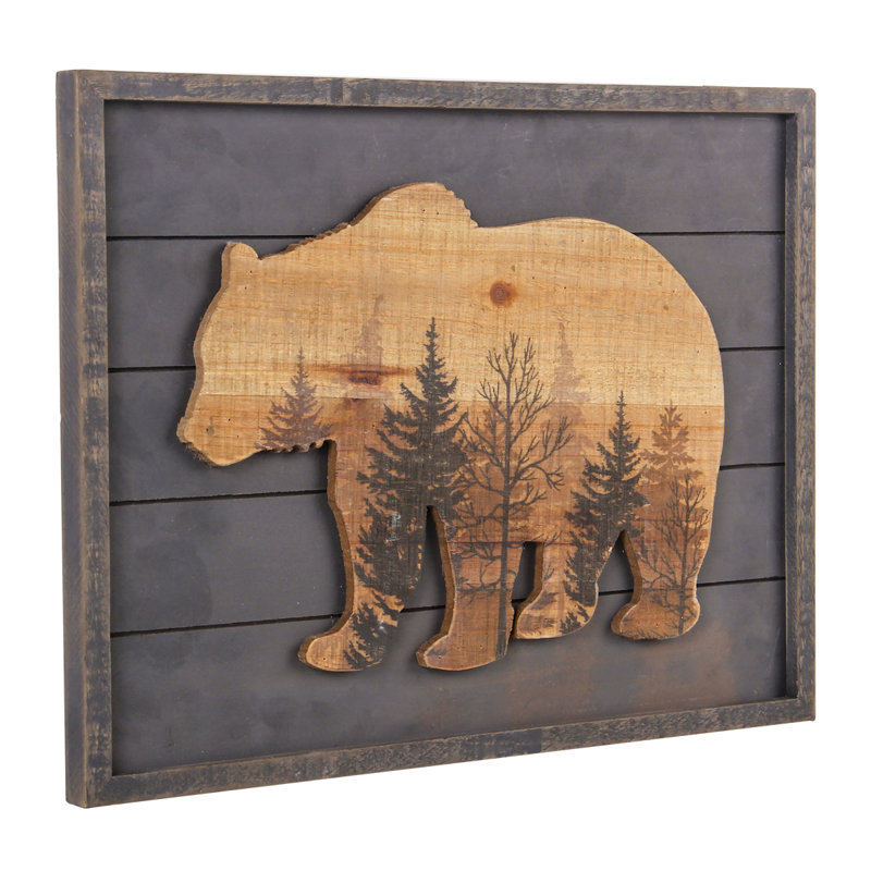 Loon Peak Rustic Wood Grizzly Bear Wall Décor Reviews Wayfair Loon Peak Rustic Wood Grizzly Bear Wall