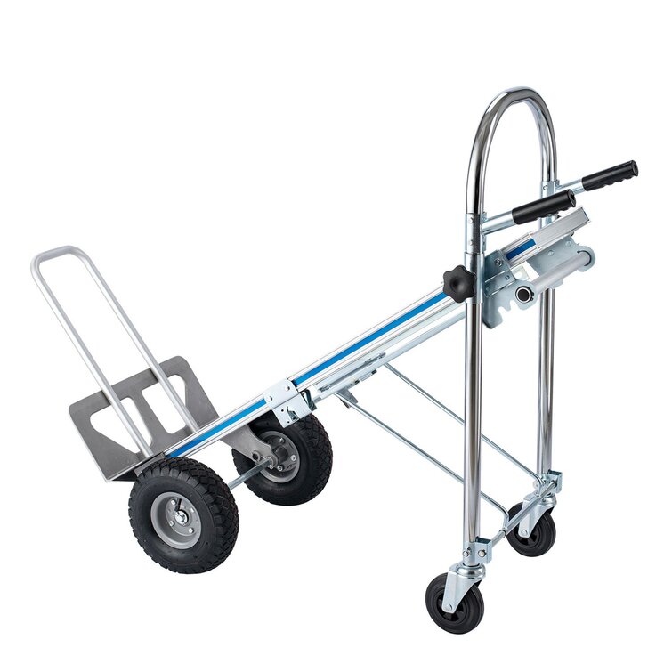 Folding Hand Truck Convertible Cargo Dolly Utility Transport Cart 350kg Capacity Aluminum 3-in-1 Multifunctional Cart US Stock 