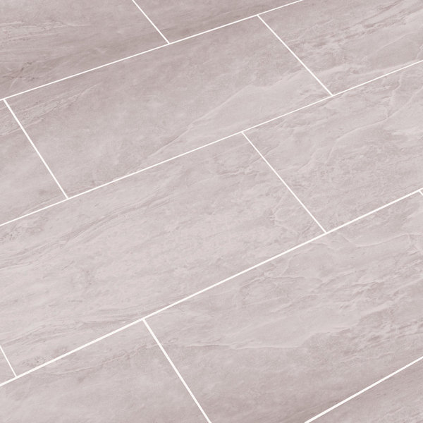 Luxury ThinLine 12 x 24 Porcelain Field Tile in Oyster Gray by SnapStone