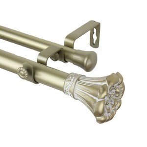 Blossom Double Curtain Rod and Hardware Set