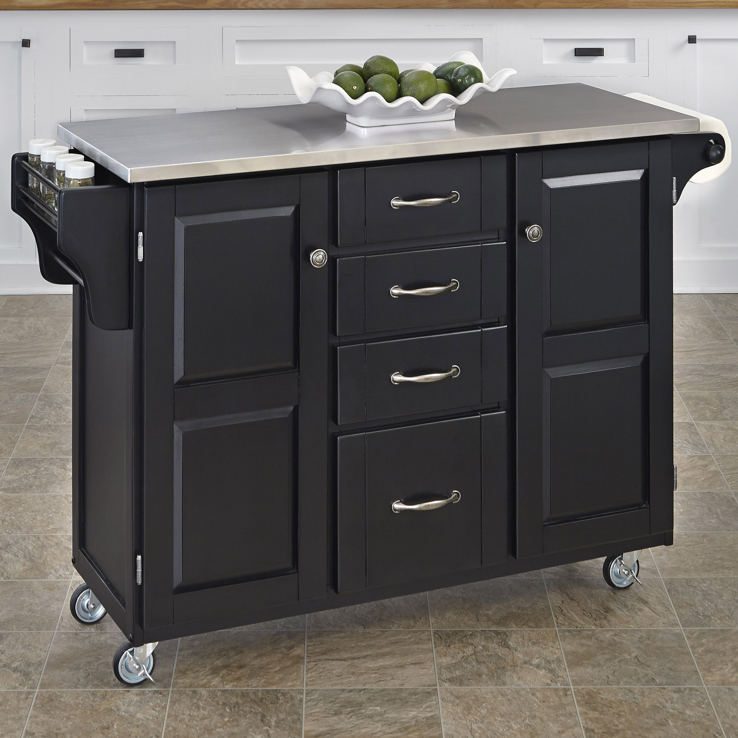 Adelle A Cart Kitchen Island With Stainless Steel Top Reviews