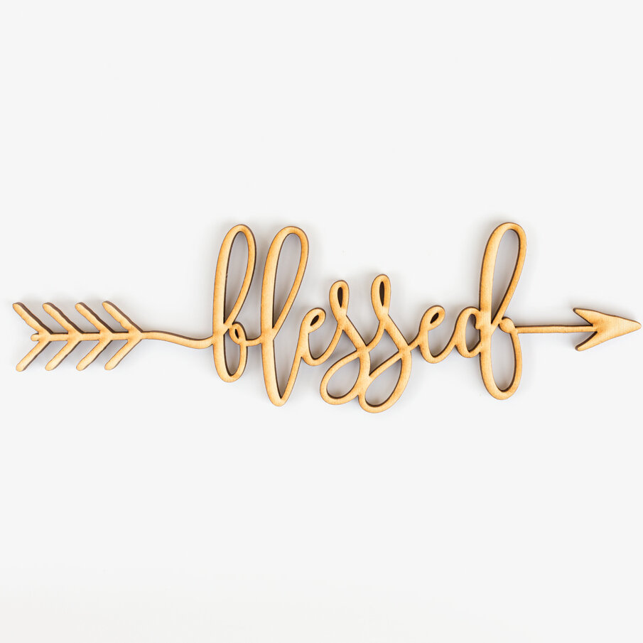 Blessed Arrow Wood Sign Wall Decor Reviews Allmodern