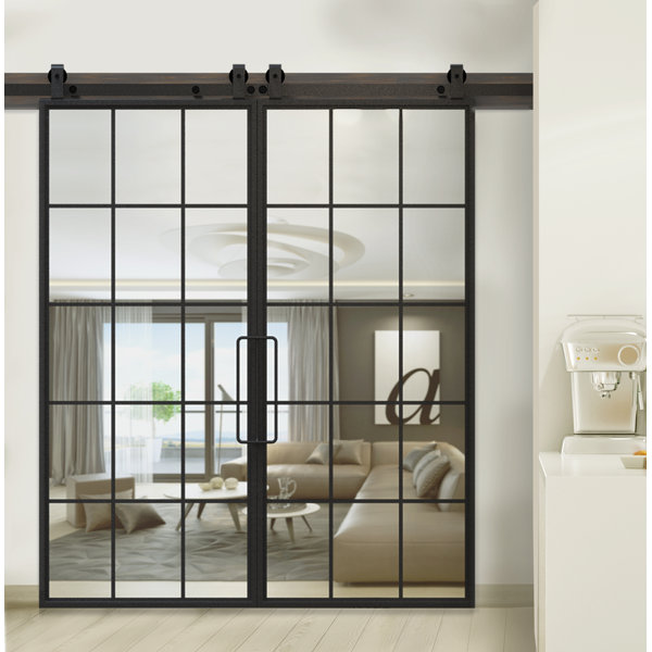 Mountain Glass Interior Barn Door by Rustica Hardware