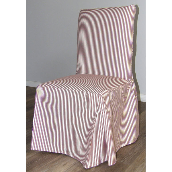 Ticking Stripe Long Box Cushion Dining Chair Slipcover By Rosecliff Heights Today Sale Only