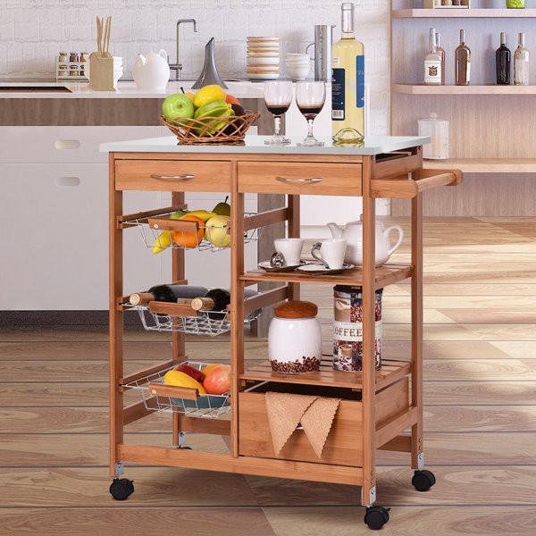 Kandy 4 Tier Kitchen Cart With Stainless Steel Top By Ebern Designs 2019 Coupon