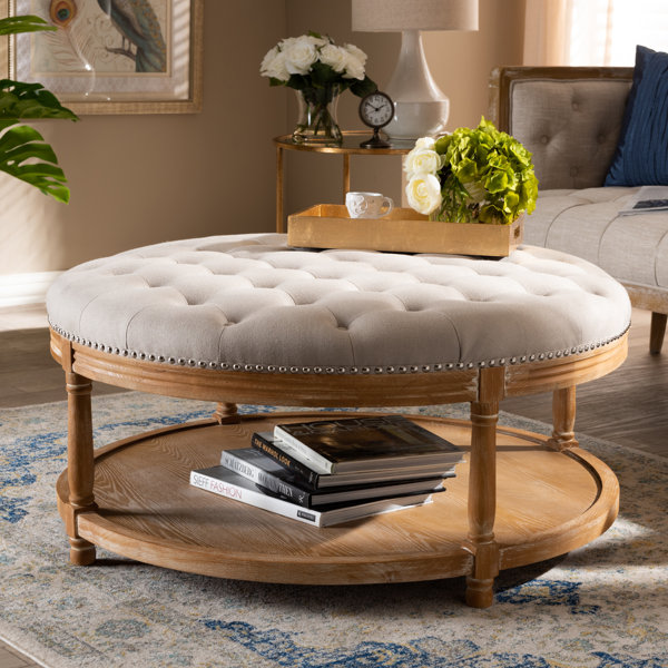 Ansel French Upholstered Tufted Cocktail Ottoman By One Allium Way Cool