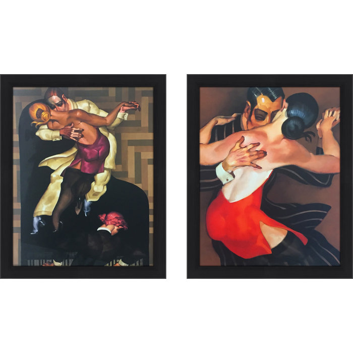 Red Barrel Studio Dance On Black Piano 2 Piece Framed Acrylic