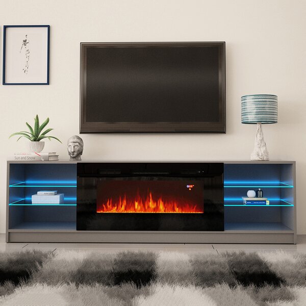 Chesler TV Stand For TVs Up To 90 Inches With Electric Fireplace Included By Orren Ellis