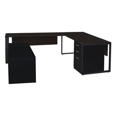 Mireya U Shape Executive Desk Ebern Designs Color Mocha Walnut