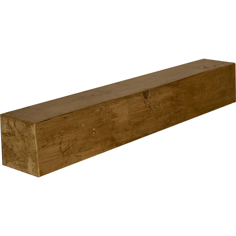 Ekena Millwork Knotty Pine Faux Wood Texture Fireplace Shelf