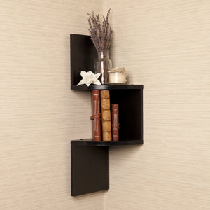 Giedi Corner Wall Shelf in Black