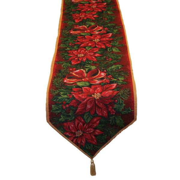Seasonal Poinsettia Table Runner by The Holiday Aisle
