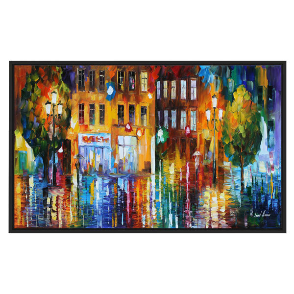 Winston Porter The City Of Rain Framed Oil Painting Print On