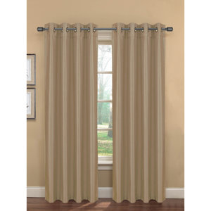Becca Solid Semi-Sheer Thermal Grommet Single Curtain Panel