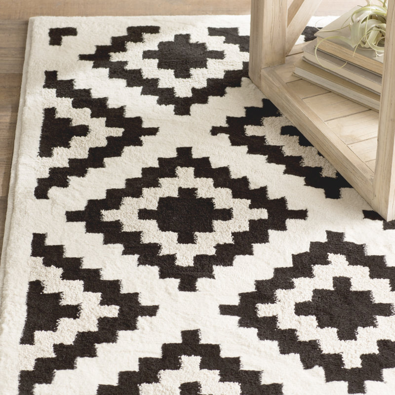 Amoll Ivory Black Area Rug Allmodern Amoll Ivory Black Area Rug