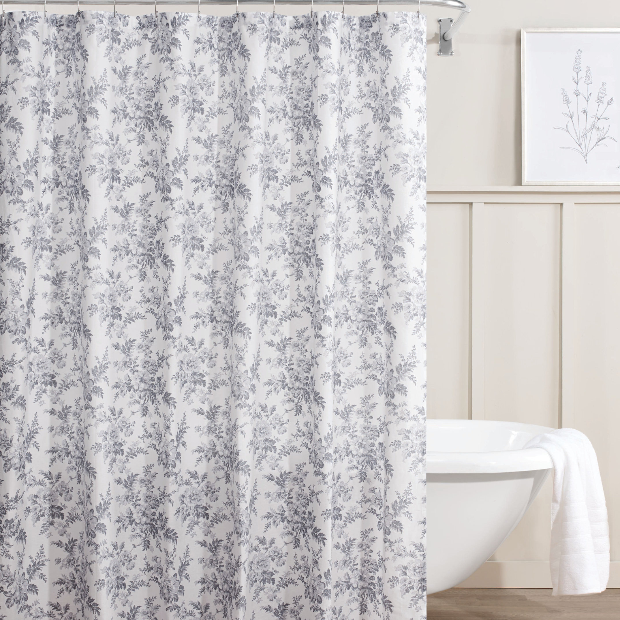 Izidora Floral Cotton Single Shower Curtain Reviews Joss Main
