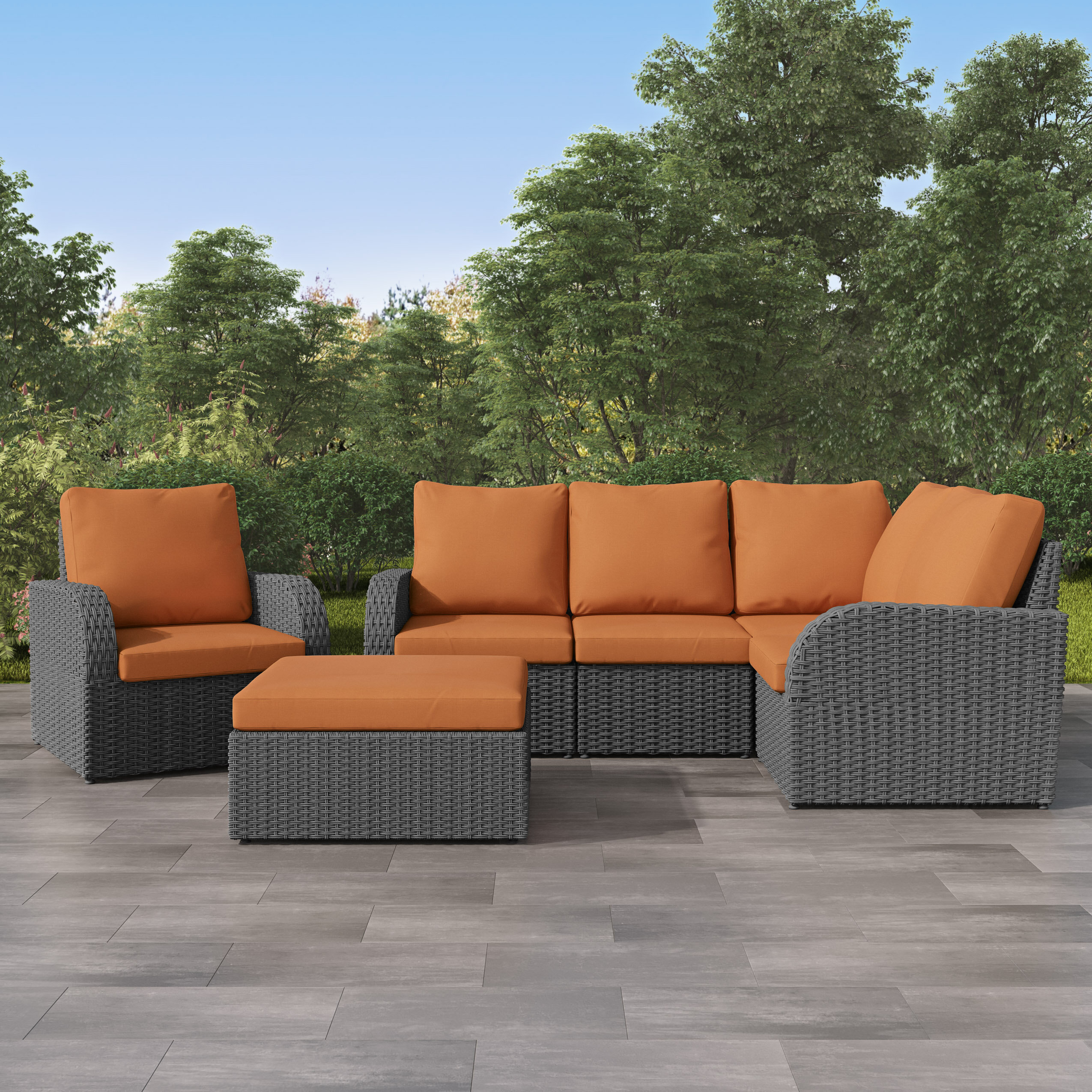 Rosecliff Heights Killingworth Patio Sectional With Cushions