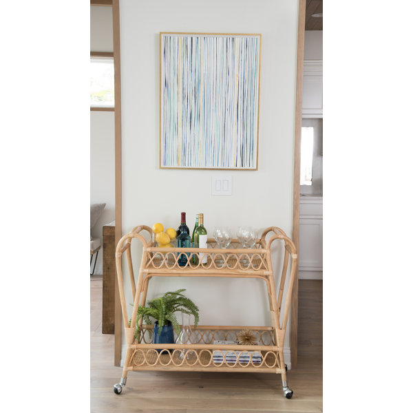 Leonard Rattan Loop 2-Tier Serving Bar Cart By Bayou Breeze New Design