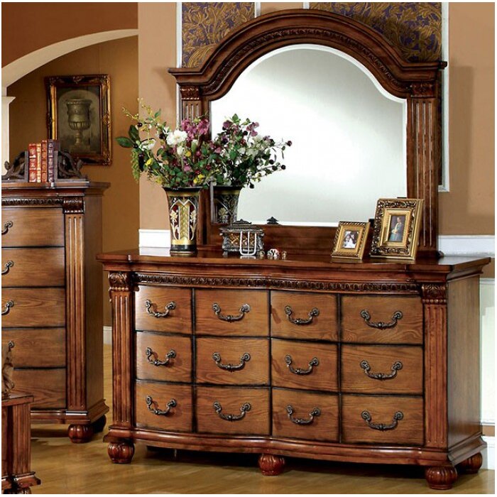 Astoria Grand Goulet 12 Drawer Double Dresser With Mirror Wayfair Ca