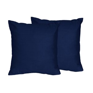 Chevron Solid Navy Blue Throw Pillows (Set of 2)