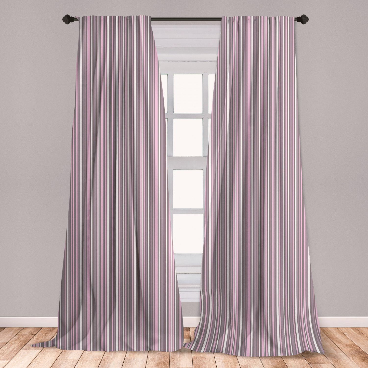 East Urban Home Ambesonne Geometric Window Curtains Stripes