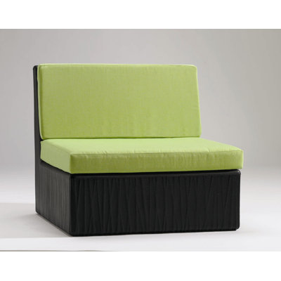Mobilis Armless Patio Chair With Cushions Tropitone Finish Mobilis Black Fabric Cardamon