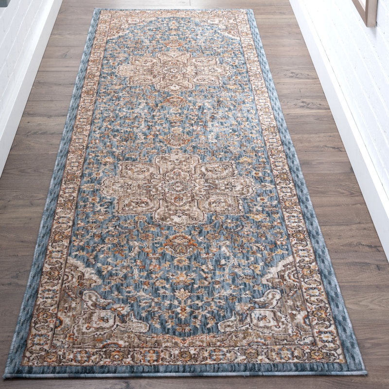 Matteson Traditional Navy/Orange Area Rug & Reviews Joss & Main