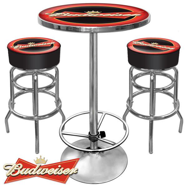 Ultimate Budweiser Game Room 3 Piece Pub Table Set By Trademark Global Cheap