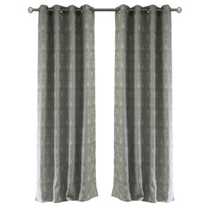Lite Out Geometric Blackout Thermal Grommet Curtain Panels (Set of 2)