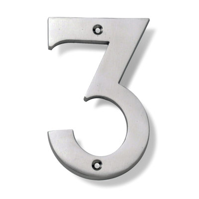 4 House Number Six Hamilton Decorative Color Brushed Nickel Number 3