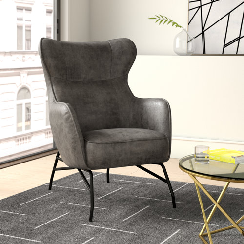 Matilda Wingback Chair Hykkon Colour: Charcoal