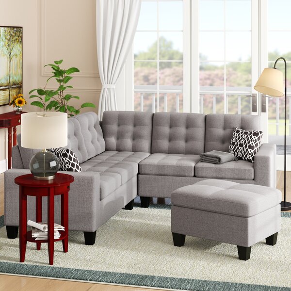 Deals Price Pawnee Symmetrical Sectional With Ottoman