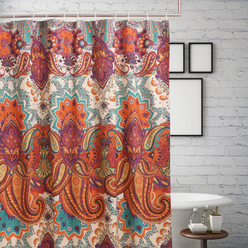 World Menagerie Roskilde Spice Paisley Single Shower Curtain
