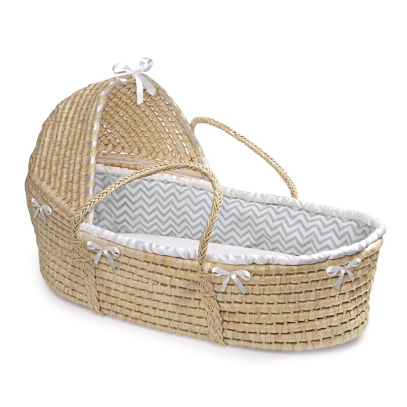 natural wicker moses basket