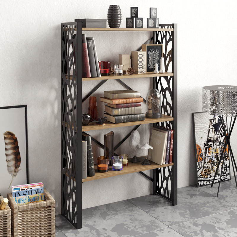 Orren Ellis Kenison 58 H X 35 W Metal Etagere Bookcase Wayfair