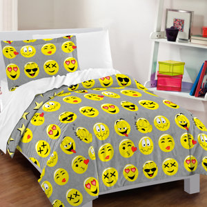 Icons 100% Cotton 2 Piece Reversible Comforter Set