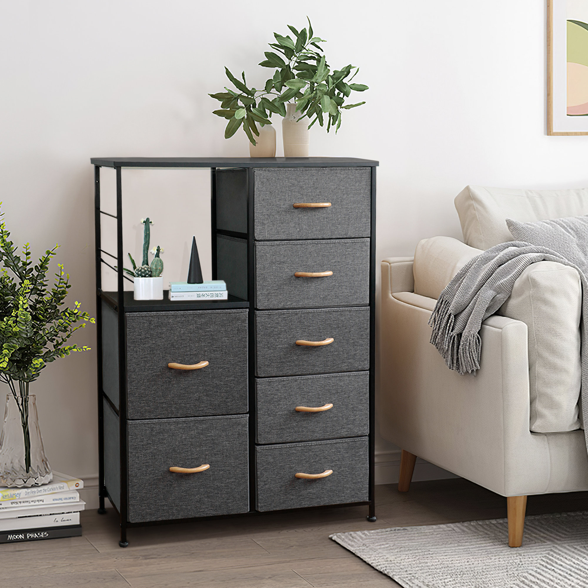 Ebern Designs Vertical Dresser Storage Tower Sturdy Steel Frame Wood Top Easy Pull Fabric Bins Wood Handles Organizer Unit For Bedroom Hallway Entryway Closets 7 Drawers Reviews Wayfair Ca