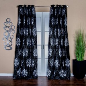 Arabella Damask Semi-Sheer Grommet Single Curtain Panel